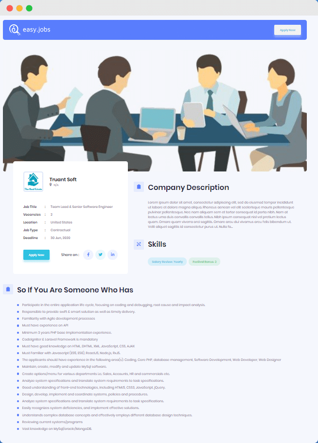 connect wordpress, easy.jobs