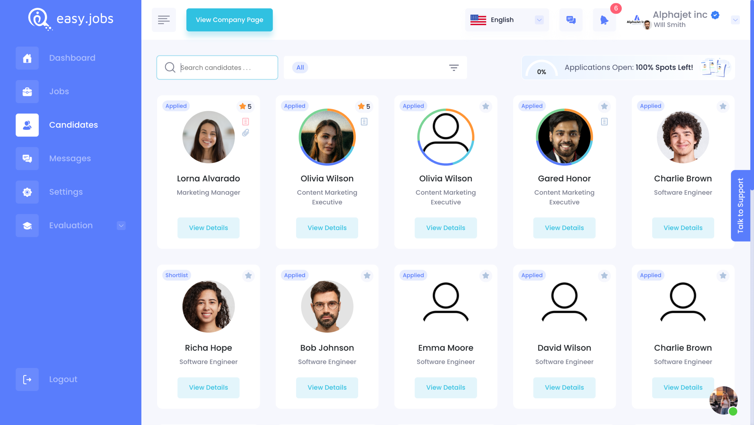 How To View Candidate List & Details in easy.jobs? 1 Candidate List