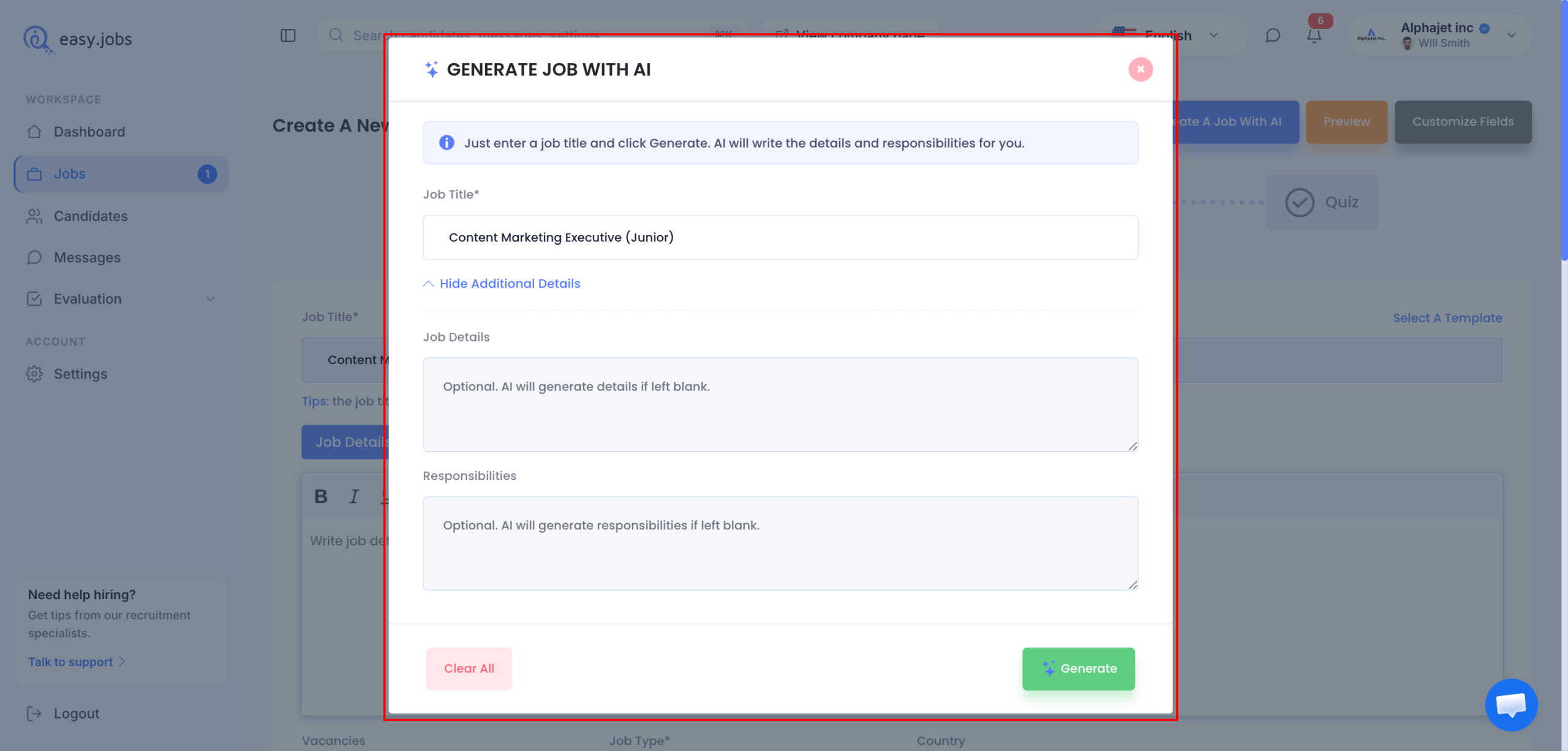How to Create A New Job Post in easy.jobs? 6 New Job Post