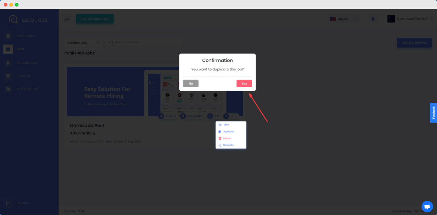How to Duplicate Job Post in Easy.Jobs?