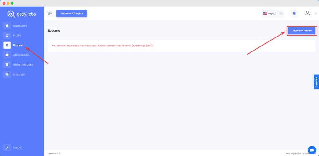 How Do I Upload or Update Resume in Easy.Jobs?