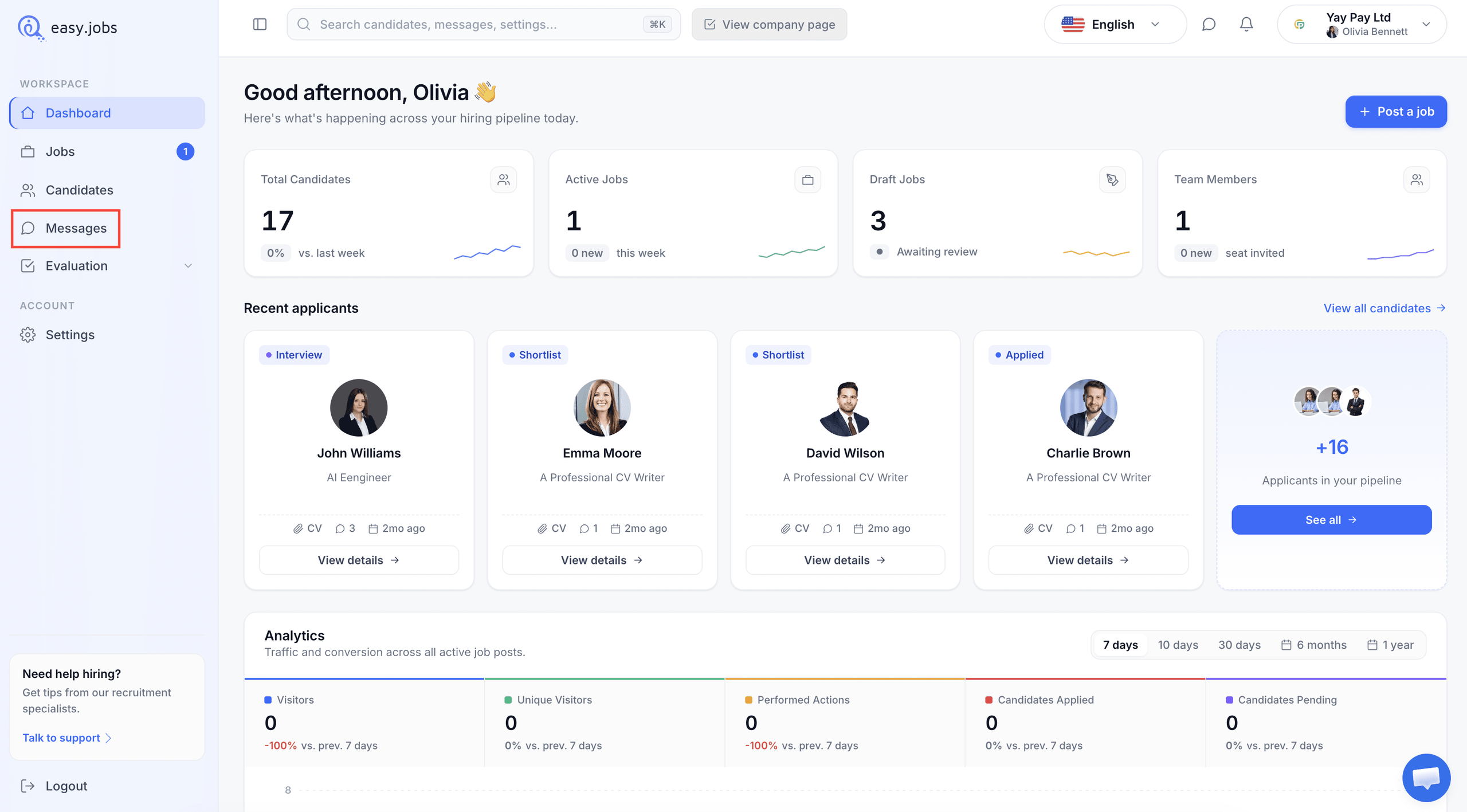 How Do I Communicate With Employers in easy.jobs?