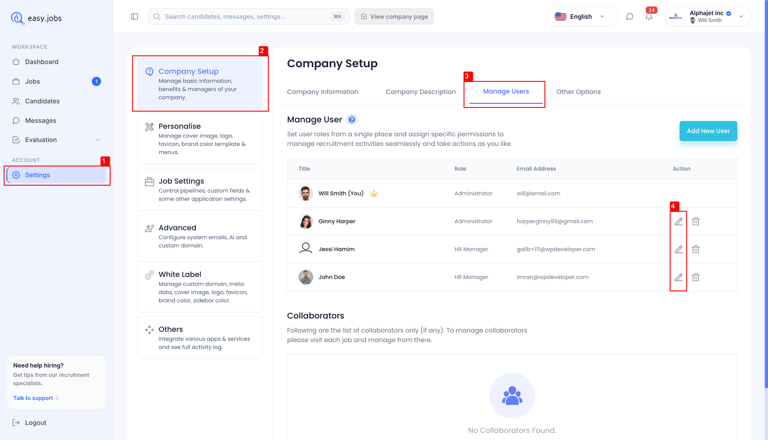 Bagaimana Cara Mengelola Visibilitas Tim di easy.jobs? 1 Manage Team visibility