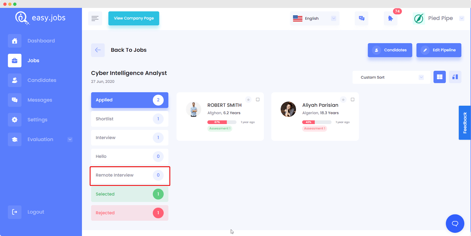 How to Setup Remote Interviews In easy.jobs? 1