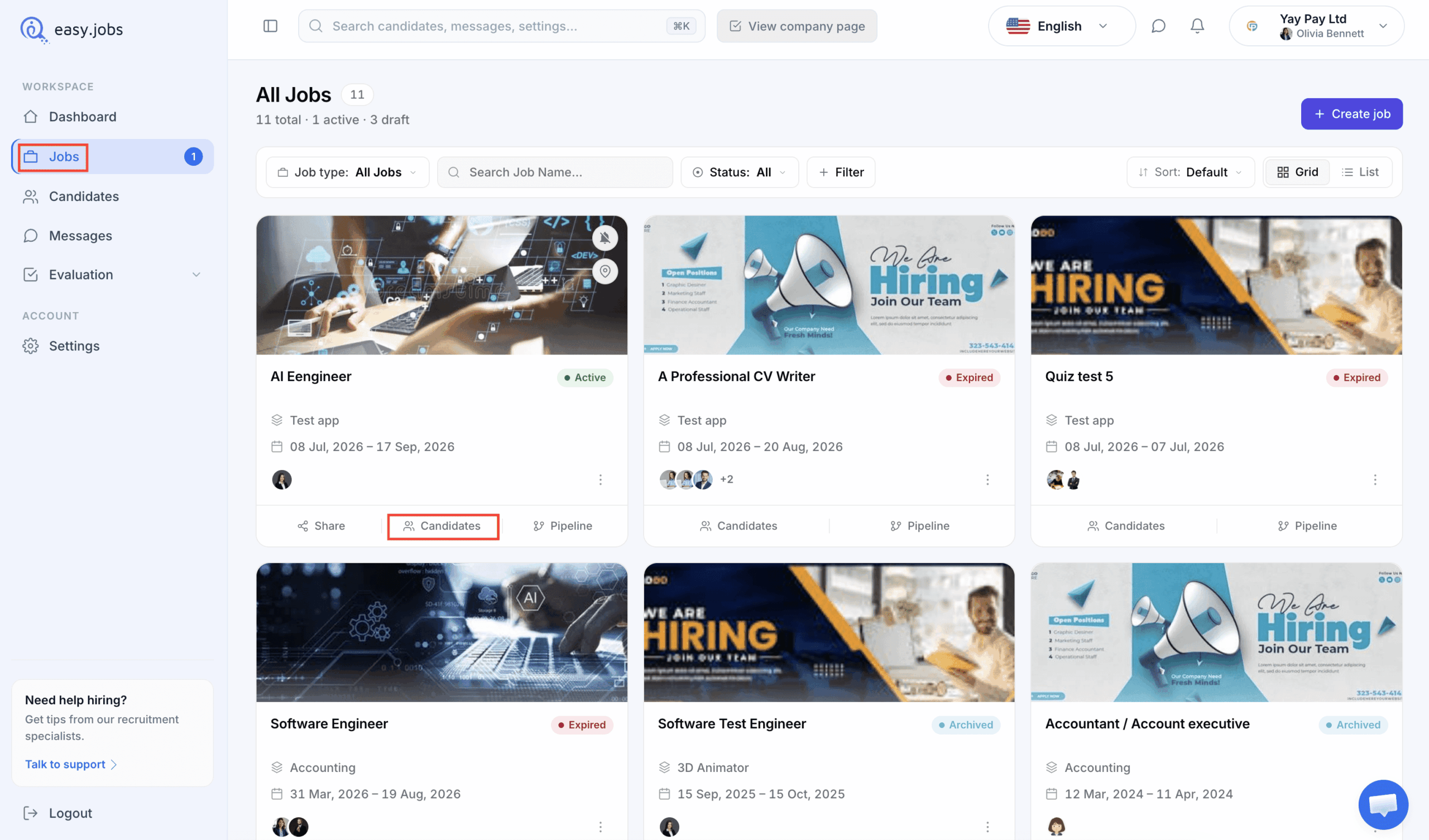 Como adicionar candidatos manualmente no easy.jobs? 1 add candidates manually