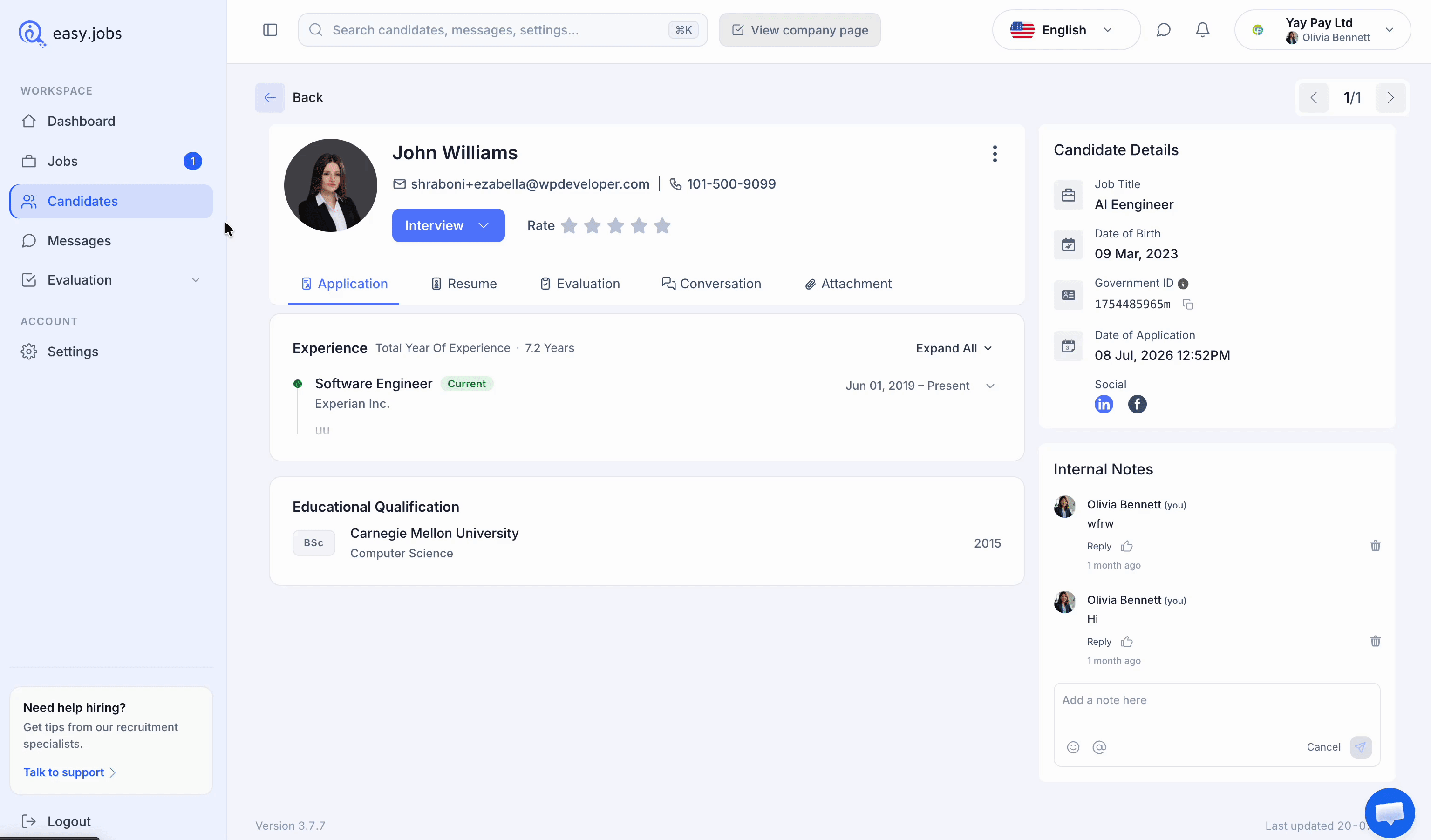 Como adicionar candidatos manualmente no easy.jobs? 5 add candidates manually