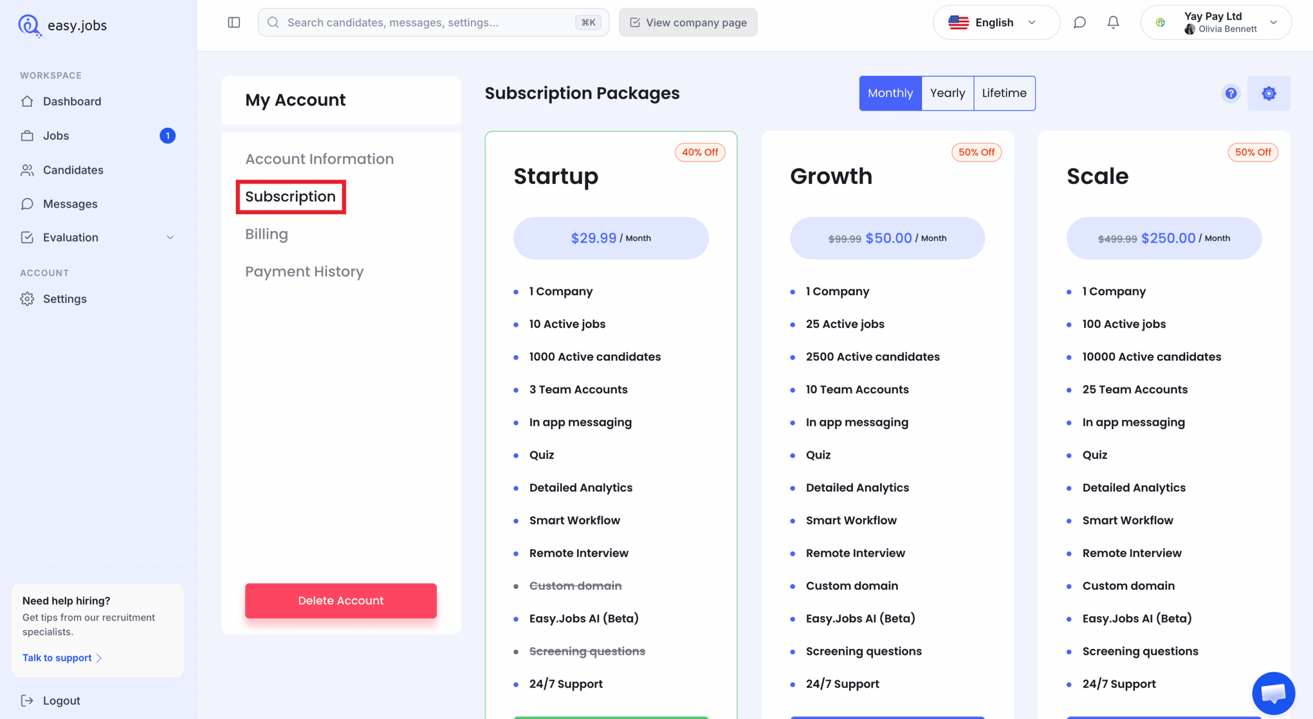 How to Cancel Your Subscription in easy.jobs? 1 Cancel Your Subscription