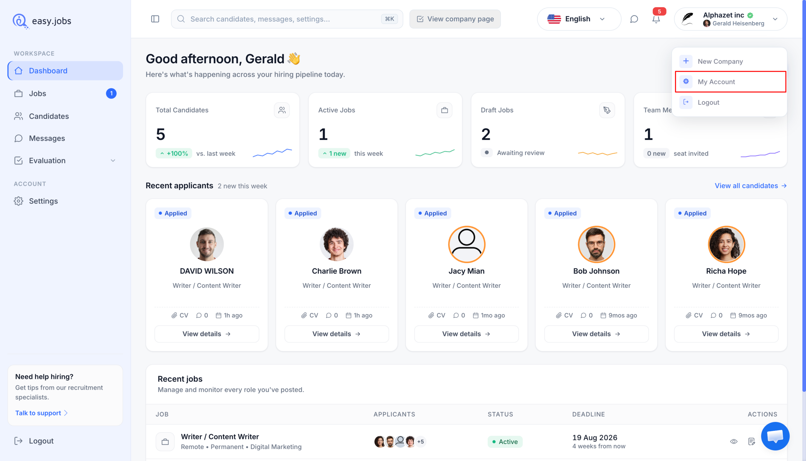 Come controllare la cronologia dei pagamenti su easy.jobs? 1 Payment History