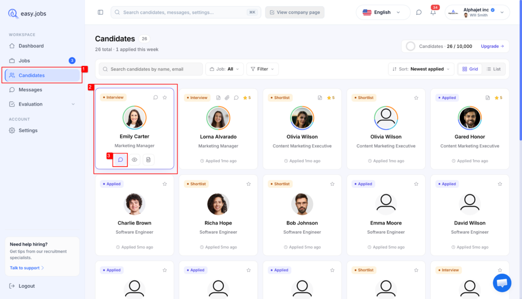 How To Save Messages As Draft In easy.jobs? 1 Save Messages As Draft