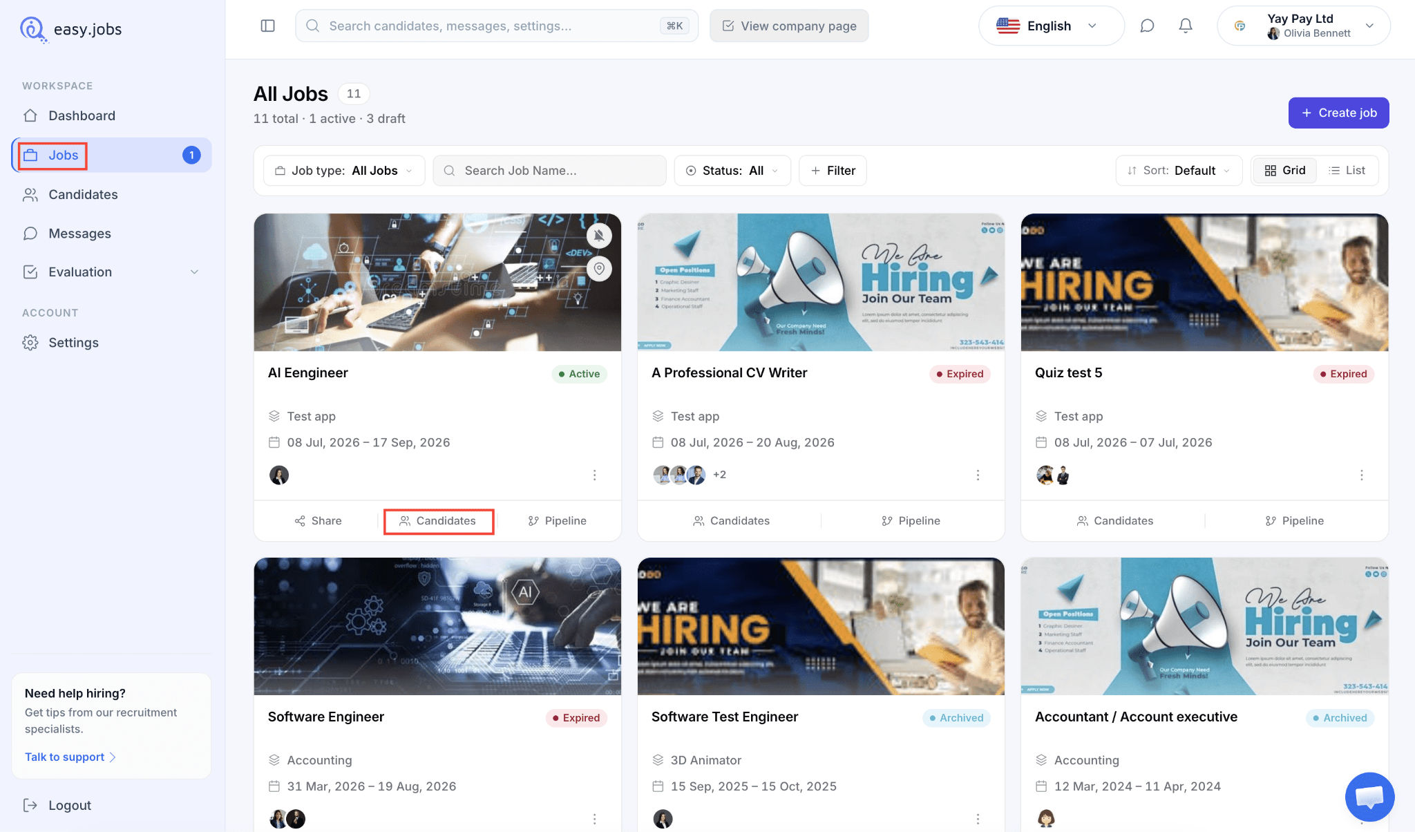 How To Assign Candidates For Assessment In easy.jobs 1 assign candidates for assessment
