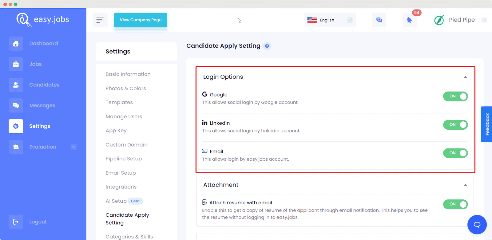 Candidate Apply Settings 2