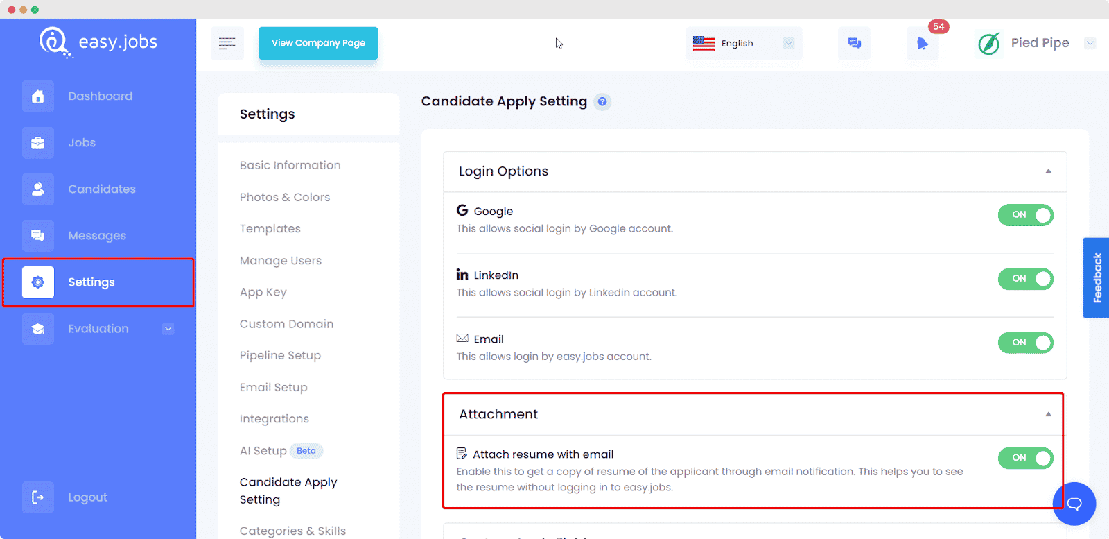 Candidate Apply Settings 5