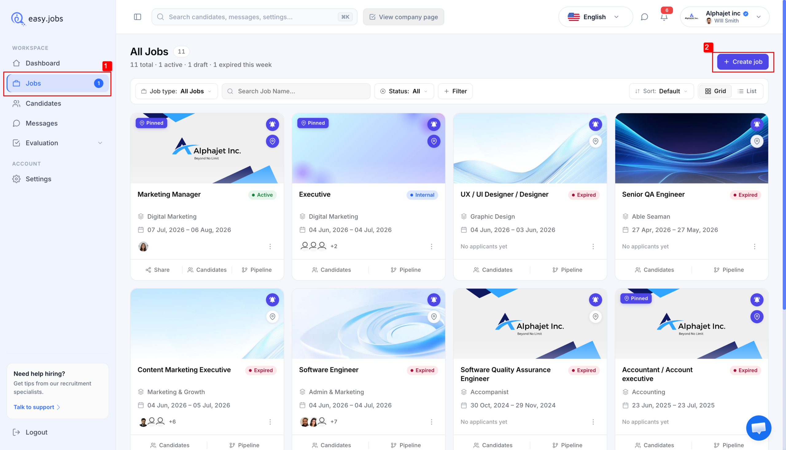 Bagaimana Cara Menggunakan Template Lowongan Kerja Siap Pakai di easy.jobs? 1 job template