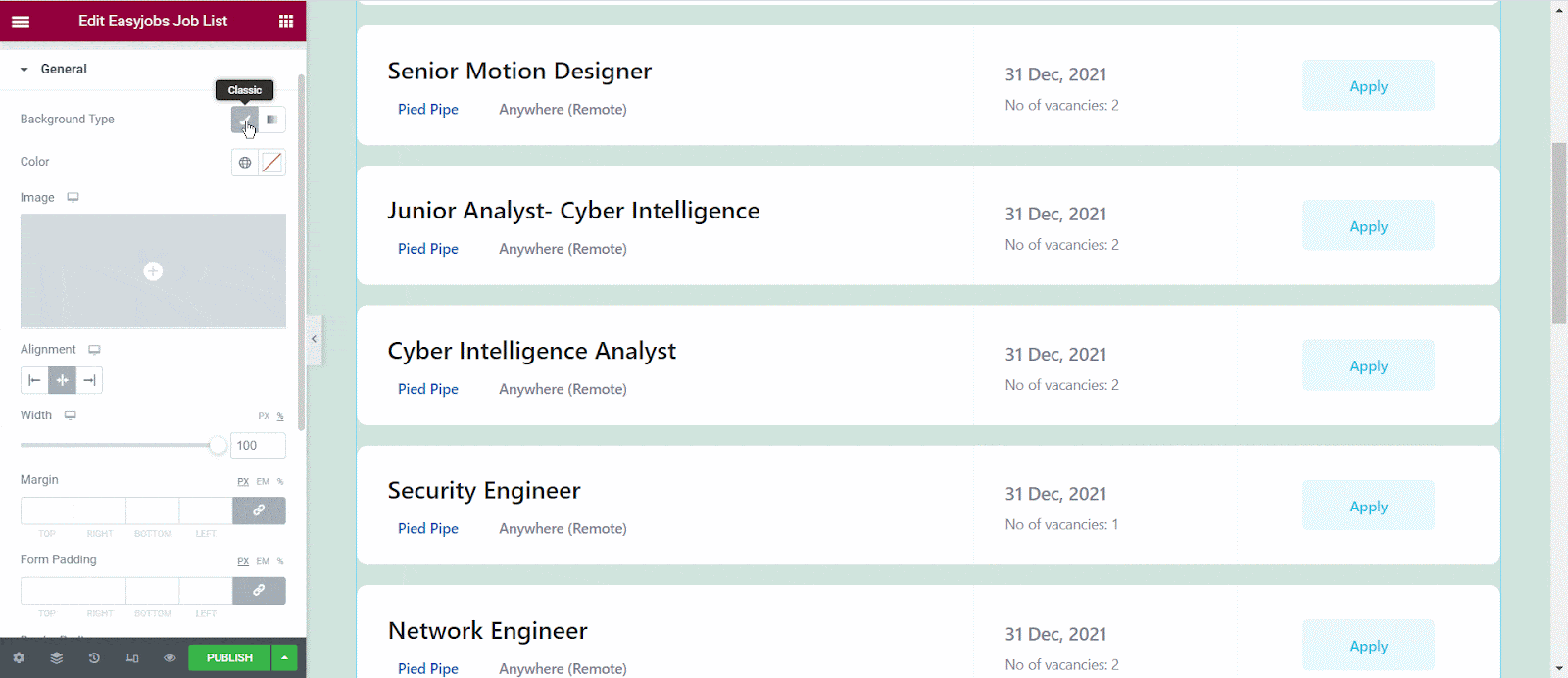 Bagaimana Mendesain Papan Pekerjaan Atau Halaman Posting Pekerjaan Menggunakan Elementor Dengan Easy.Jobs?