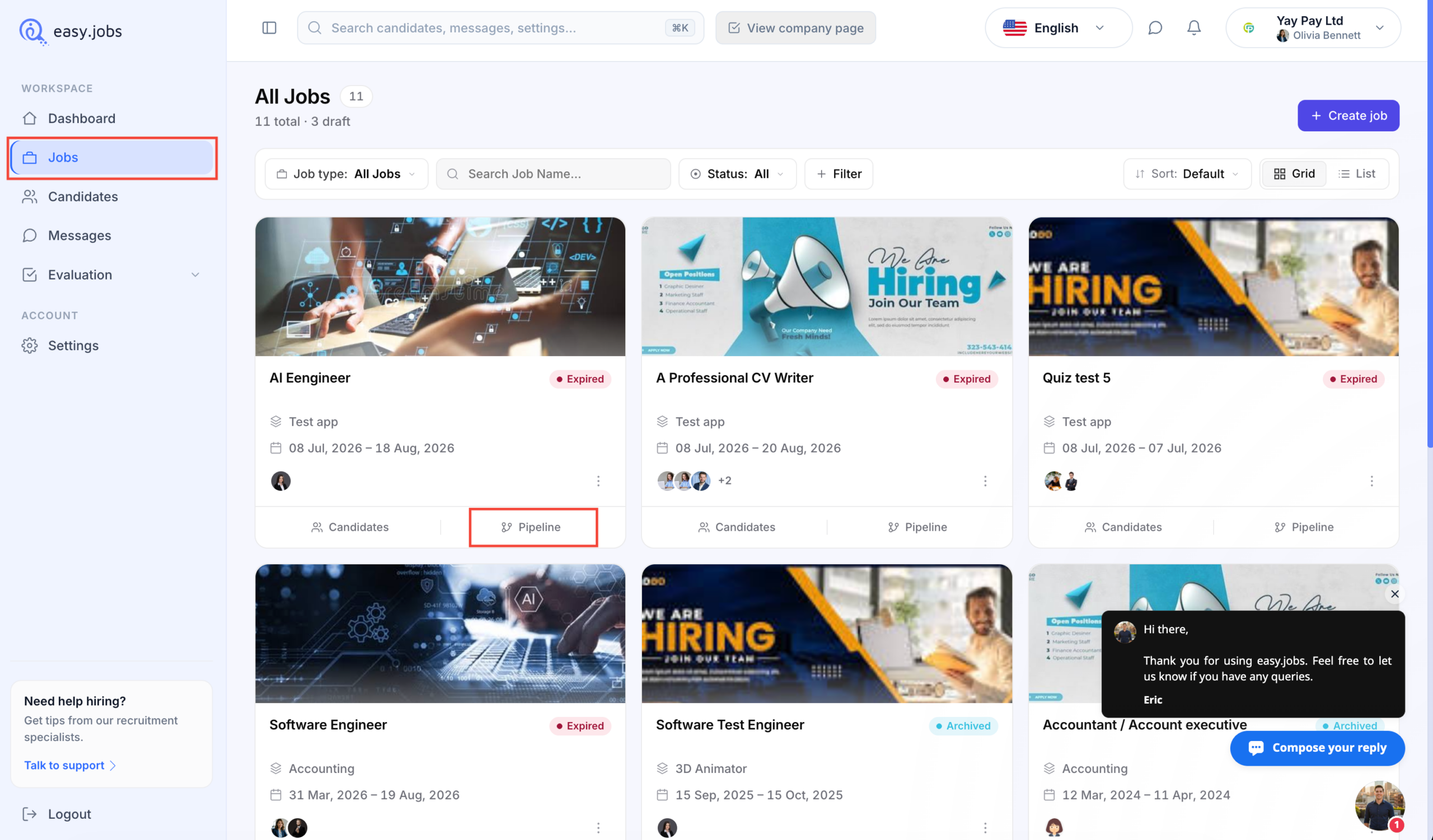 How To Manage Candidates From easy.jobs Job Pipeline Board? 1 Manage Candidates