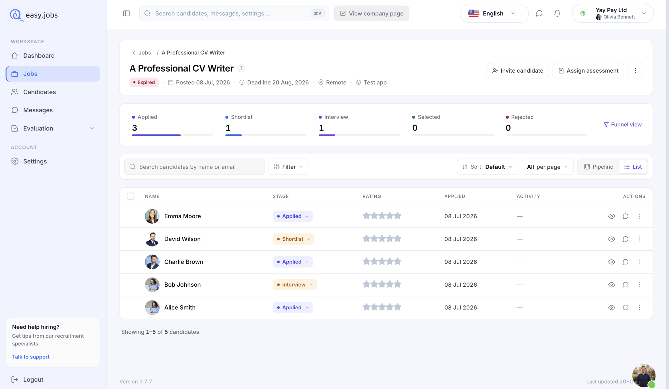 How To Manage Candidates From easy.jobs Job Pipeline Board? 4 Manage Candidates
