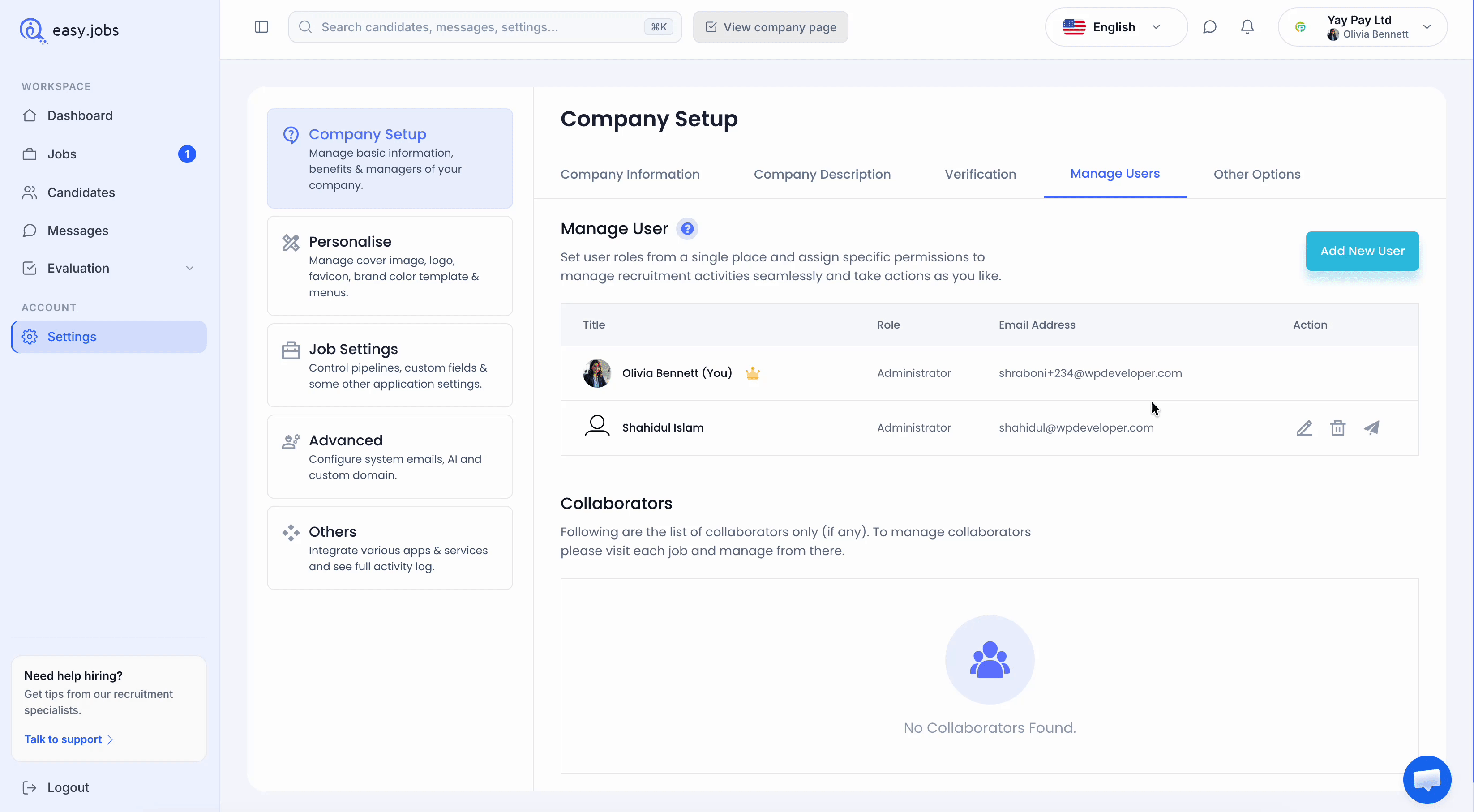 How To Configure Advanced easy.jobs User Role Permission? 2 User Role Permission