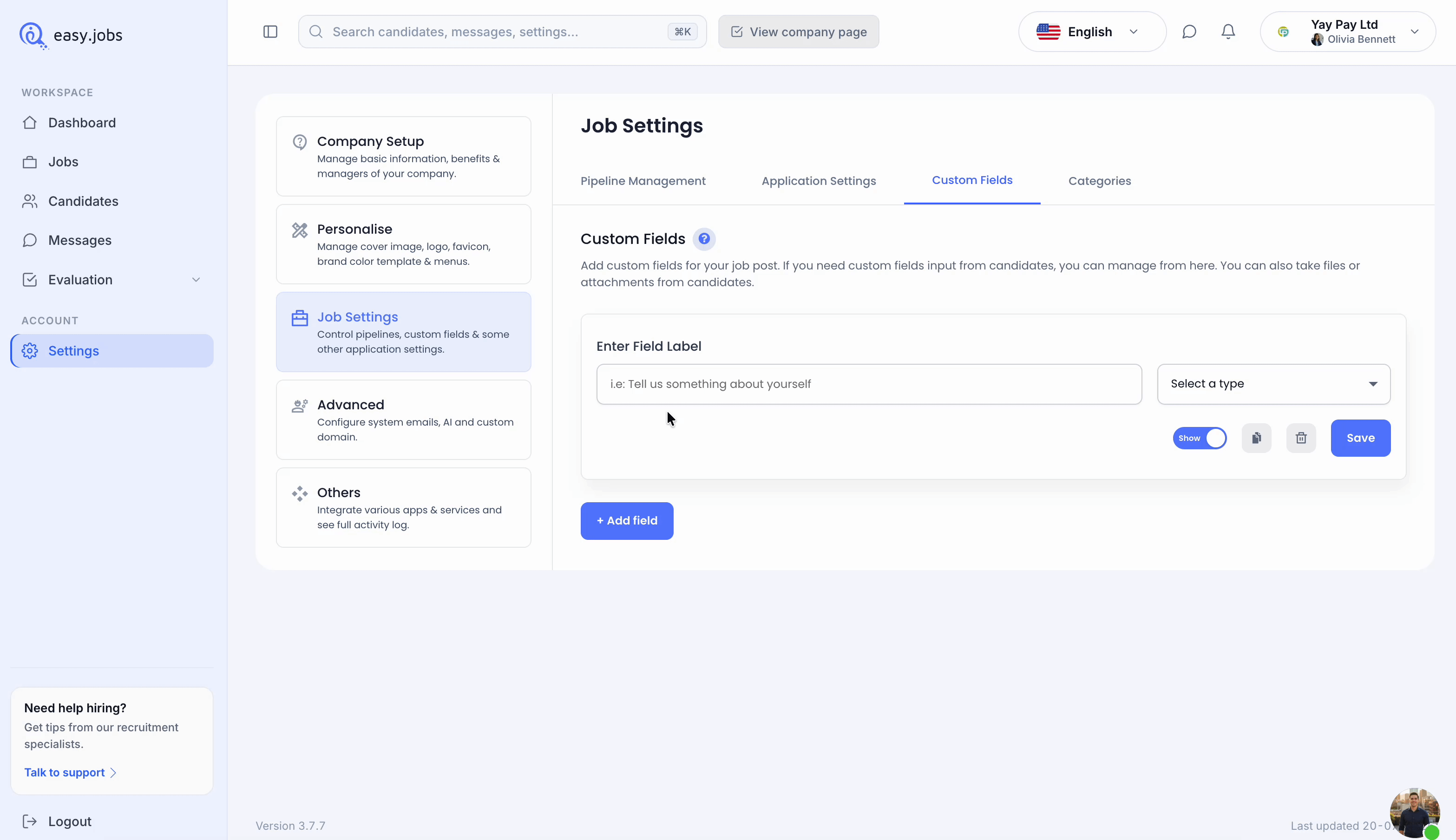 Como adicionar vários campos para anexos de arquivos usando o easy.jobs 2 Multiple File Attachment Fields