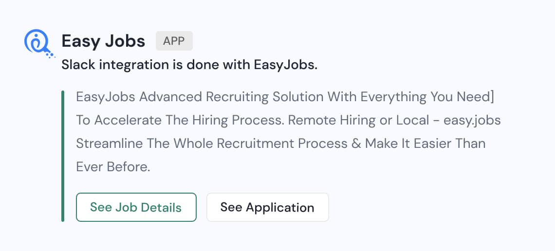 easy.jobs App For Slack 1