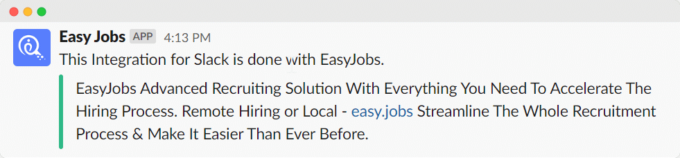 Integrate Slack With easy.jobs