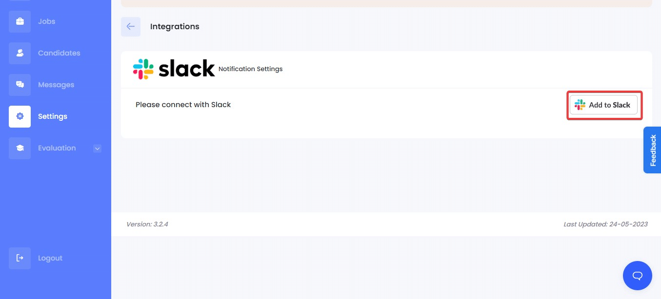 integrate slack with easy.jobs