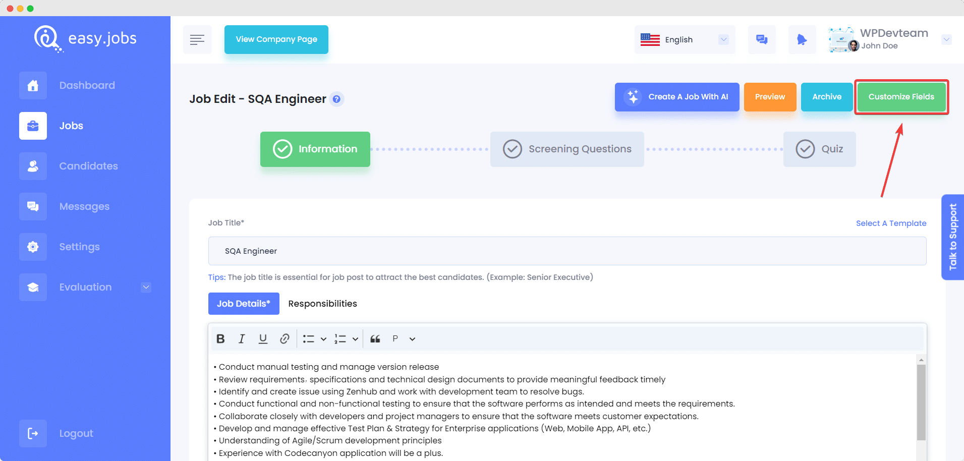 custom fields