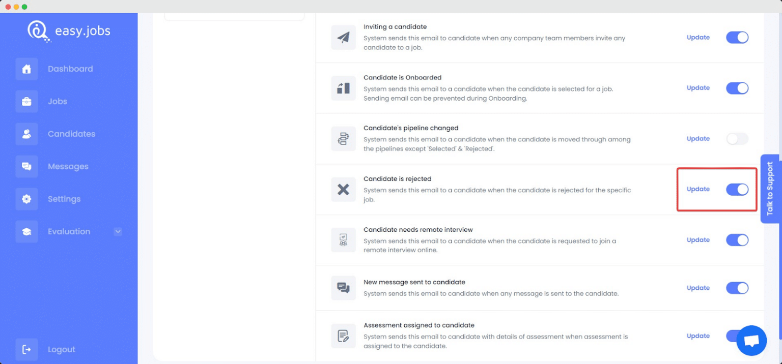 Application Rejection Window How To Configure A Job Application Rejection Email In Easy.Jobs?