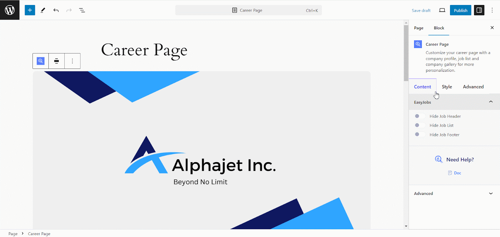 Company Career Page