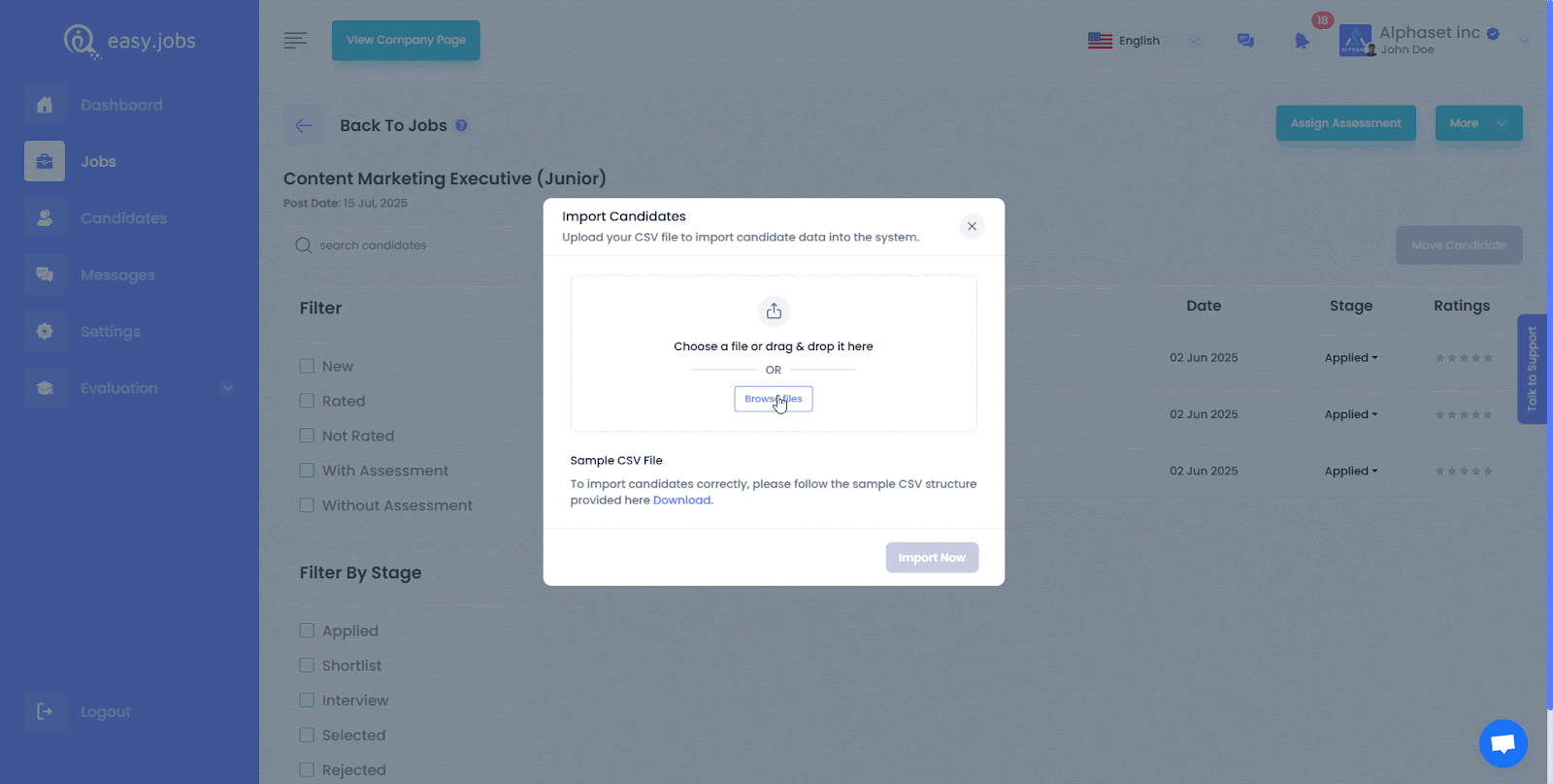 How to Import Candidates