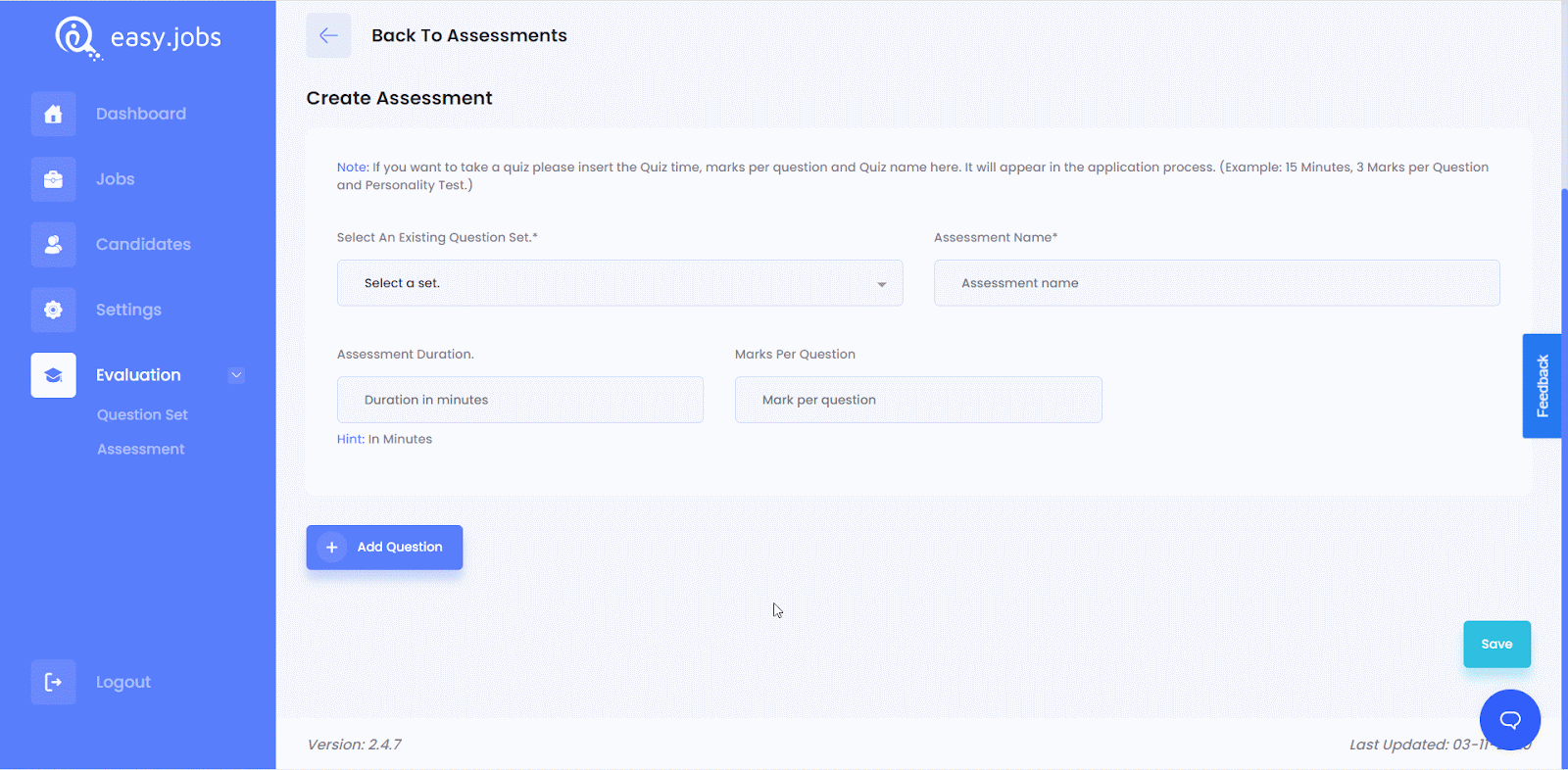 Candidate Assessment