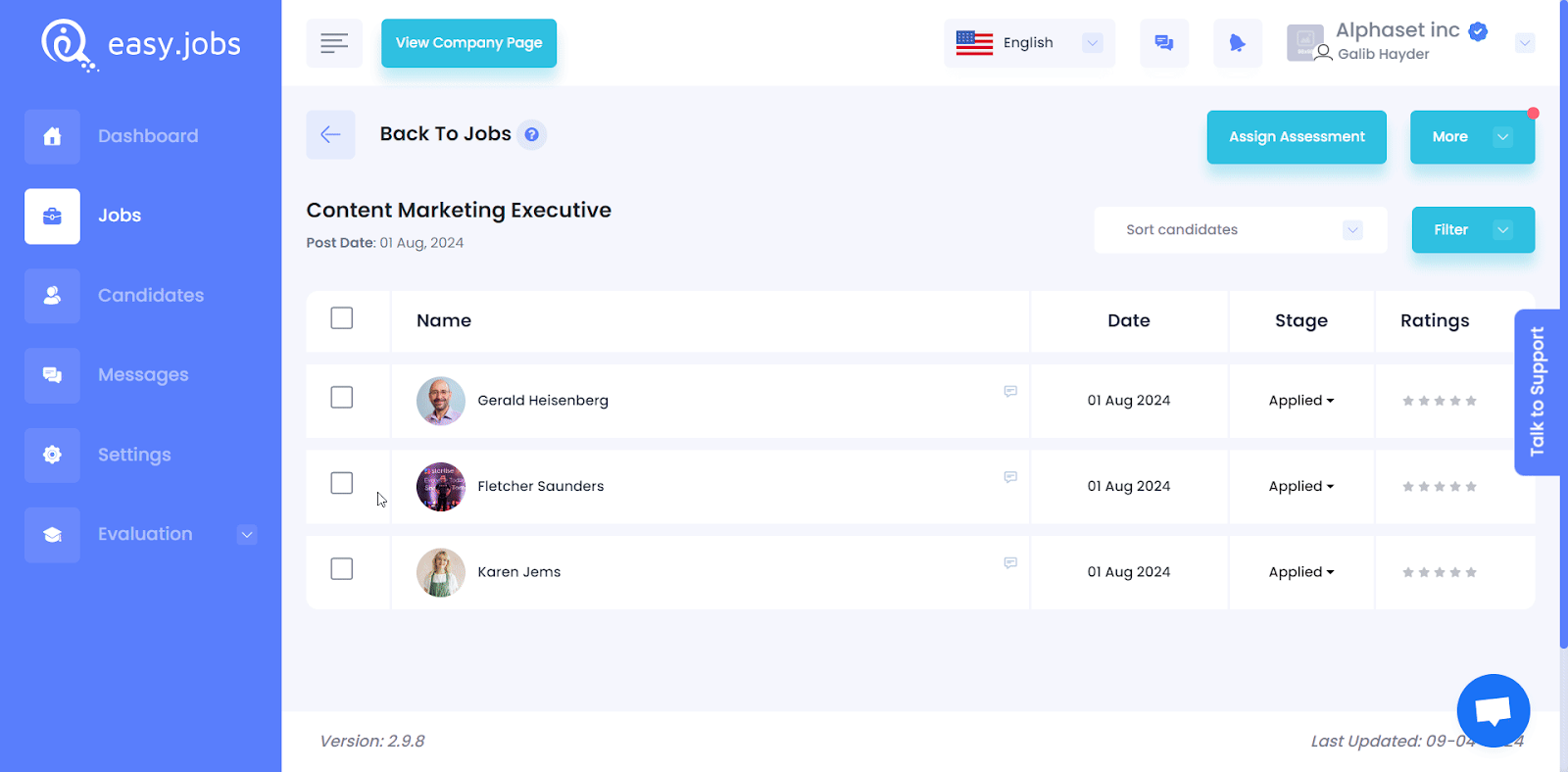 Candidate Assessment