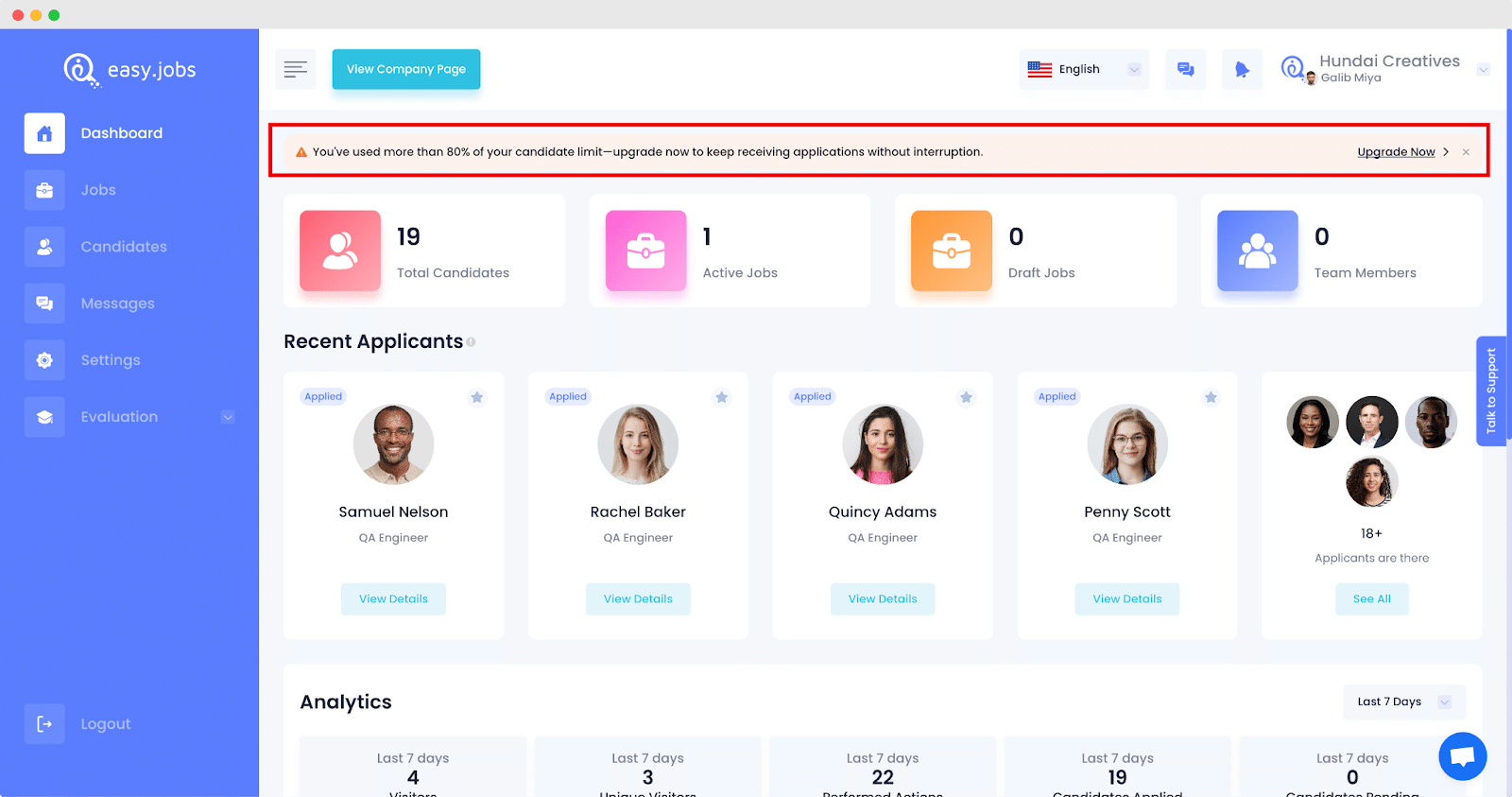 Manage Candidate Limit