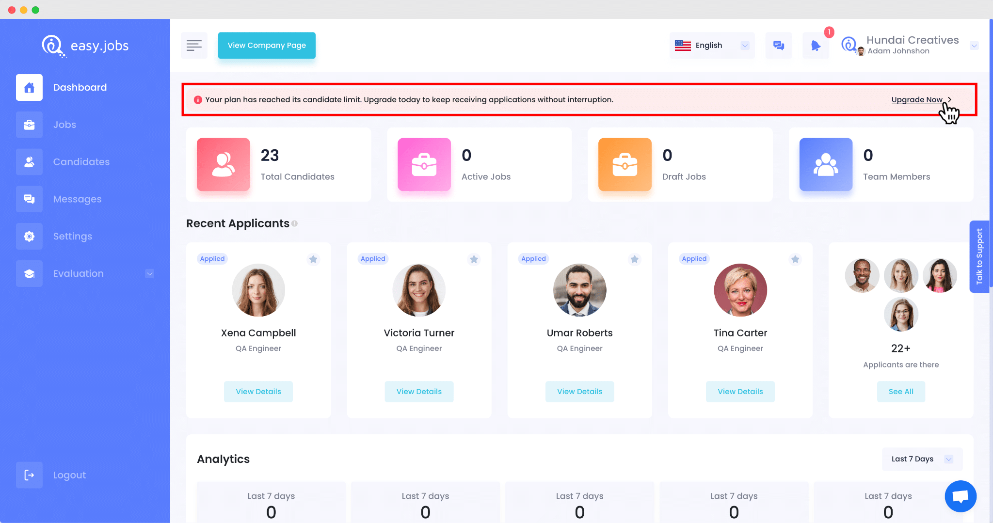 Manage Candidate Limit