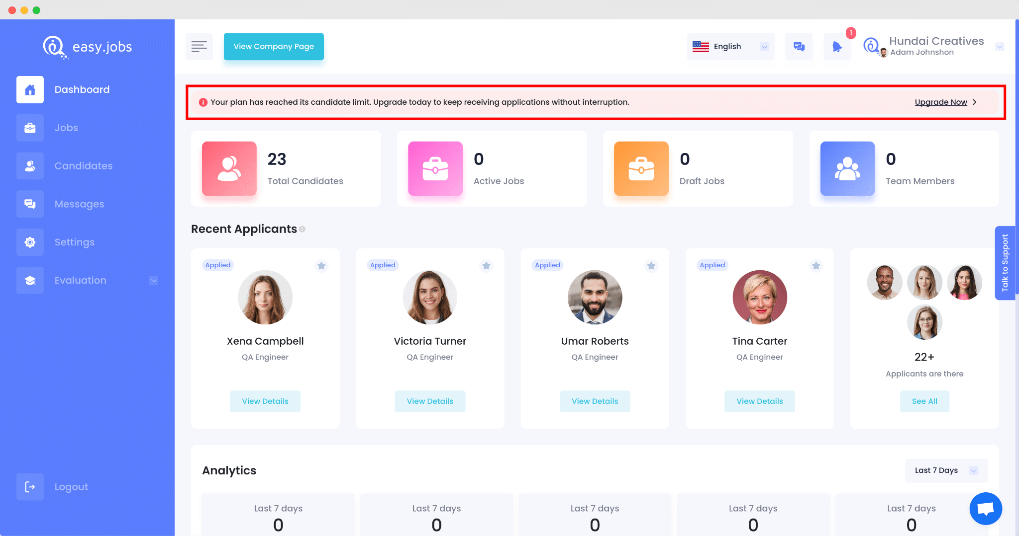 Manage Candidate Limit