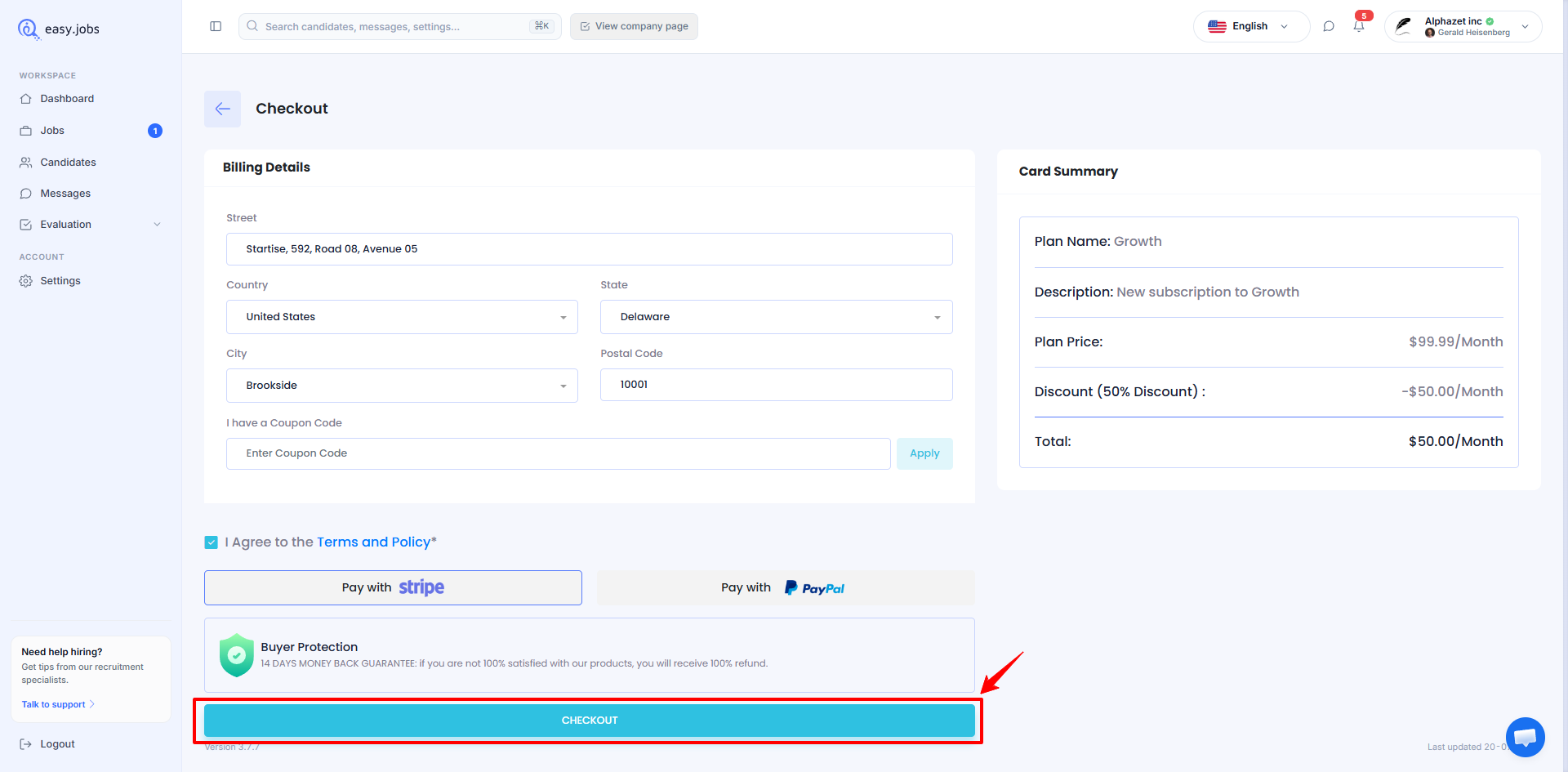 easy.jobs-এ প্রার্থী সীমা কীভাবে পরিচালনা করবেন? ৬ Upgrade easy.jobs Plan