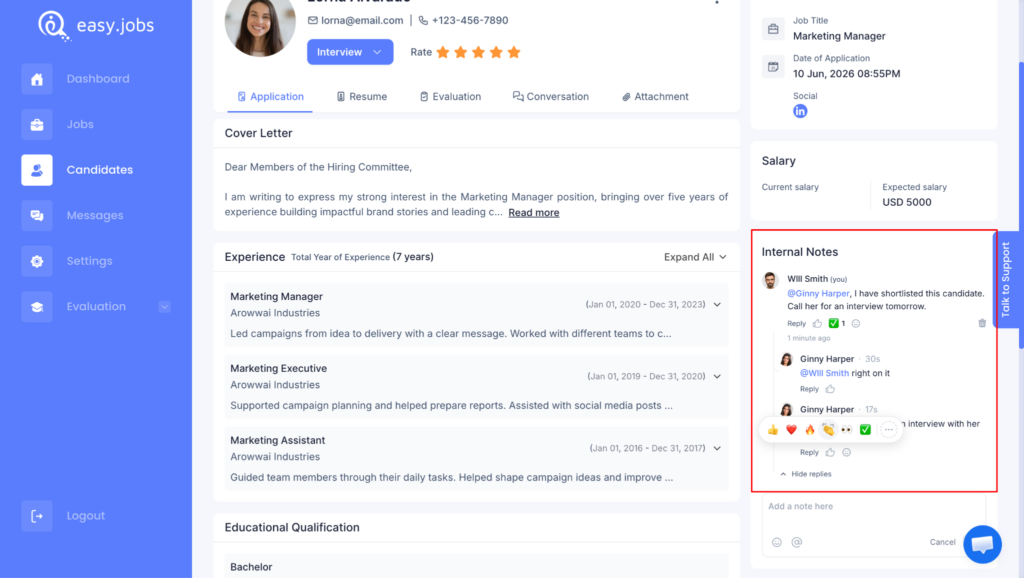 Reduce Time to Hire: How Internal Notes Speed Up Hiring Decisions 4 Internal Notes