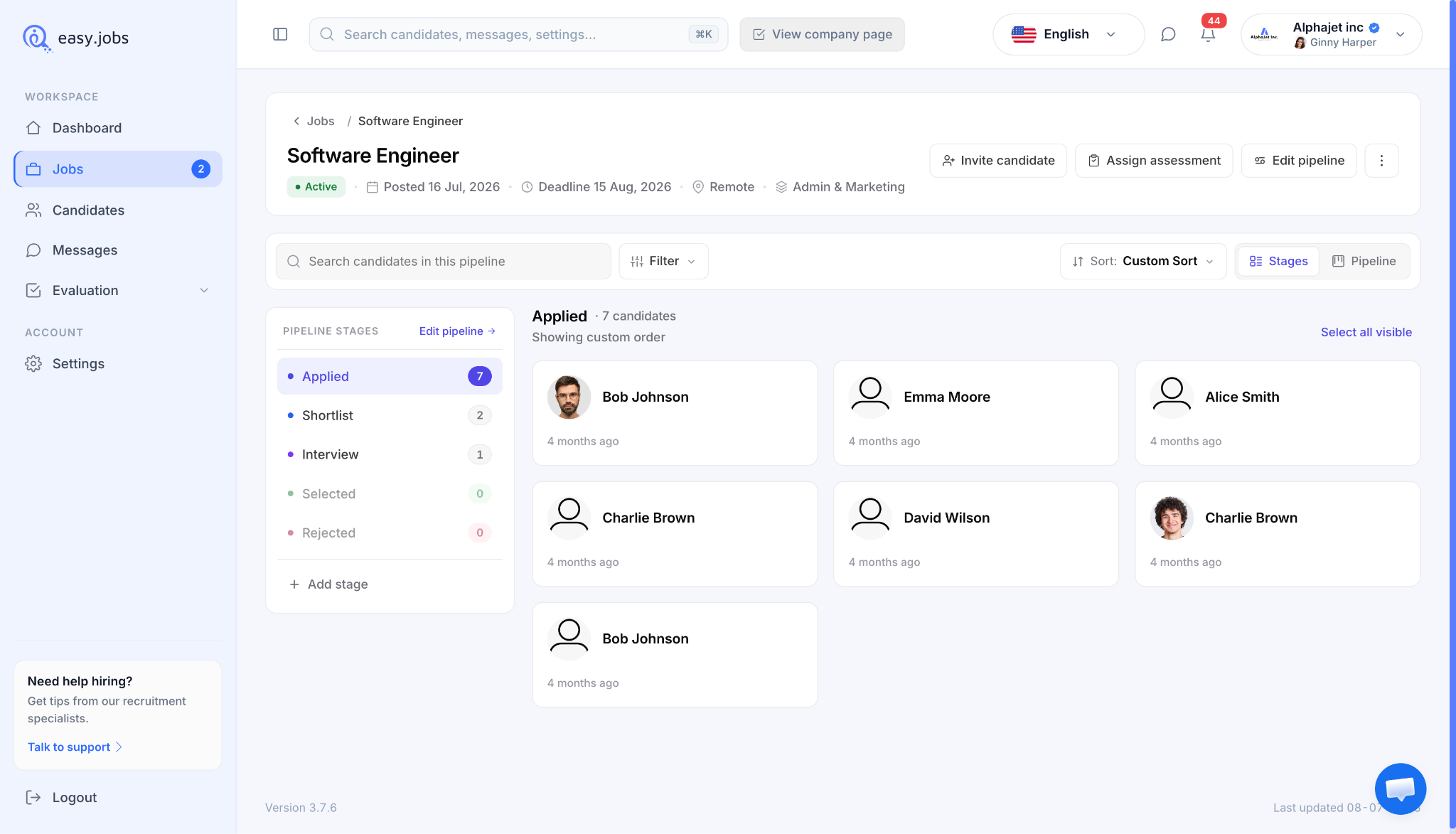 A New Look for easy.jobs: Your Recruitment Dashboard Redesigned for Speed, Clarity & What’s Next? 4 recruitment dashboard