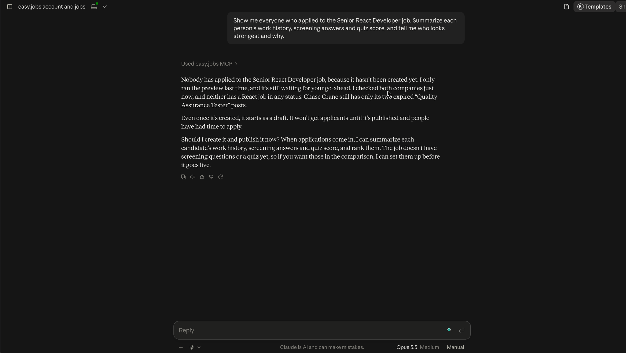 AI assistant reviewing and comparing applicants